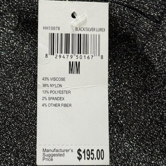 House of Harlow 1960 Women's Black Silver Lurex Metallic Dress Mock Neck Med NWT - Picture 6 of 15